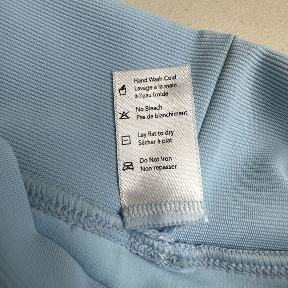 L*Space Soren Top Sky Blue Women Small NWT Ribbed Ruched Front Adjustable Straps - Picture 9 of 10